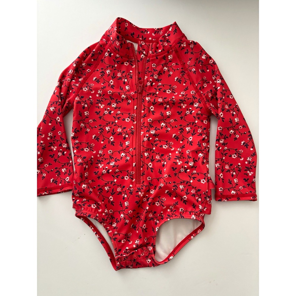 Janie and Jack Baby Rashguard Swimsuit 12-18 kidcore flowercore